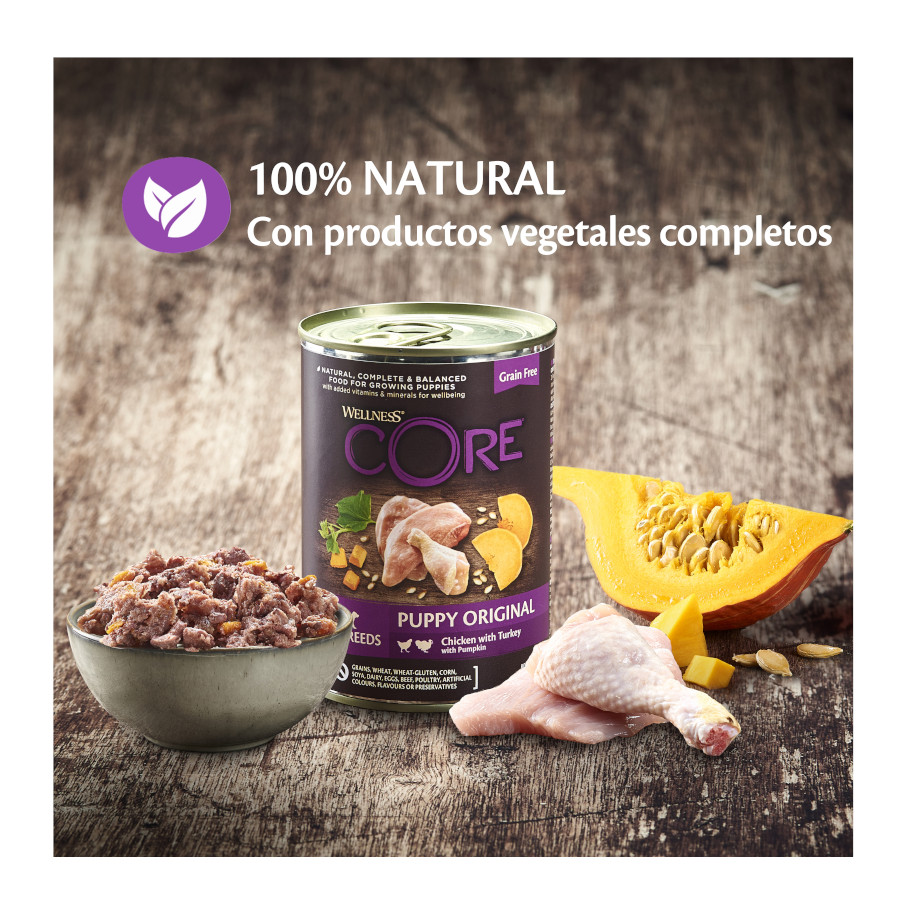 Ração úmida Wellness Core de 400g com frango e peru para filhotes