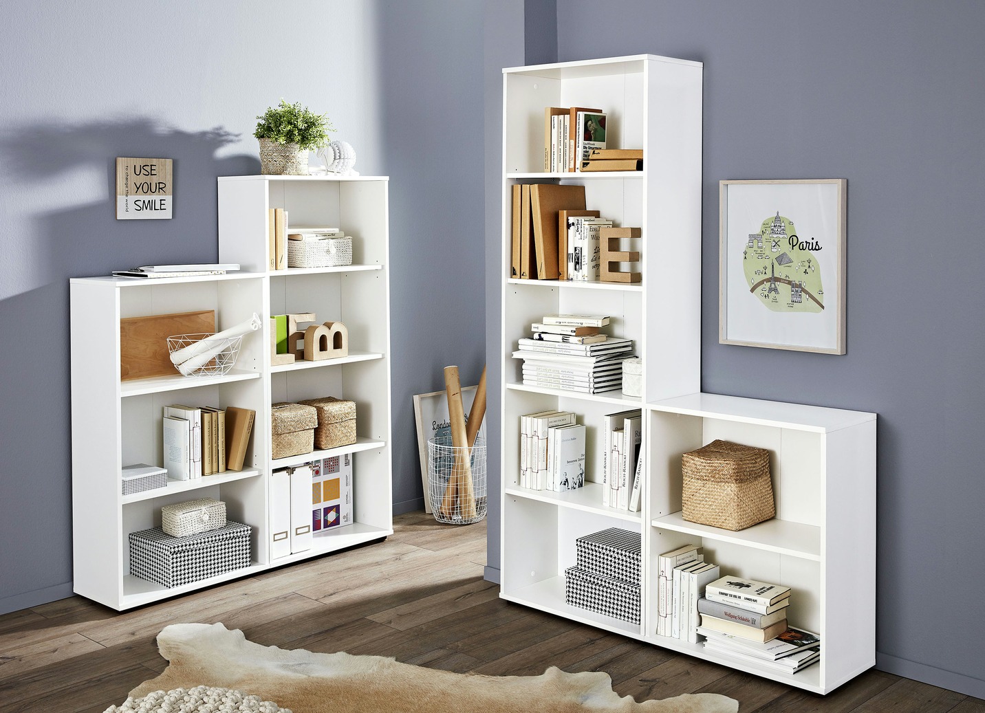 Klassische Regal-Serie mit Kunststofffüßen