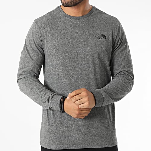 Tee Shirt Manches Longues Simple Dome A3L3B Gris Chiné