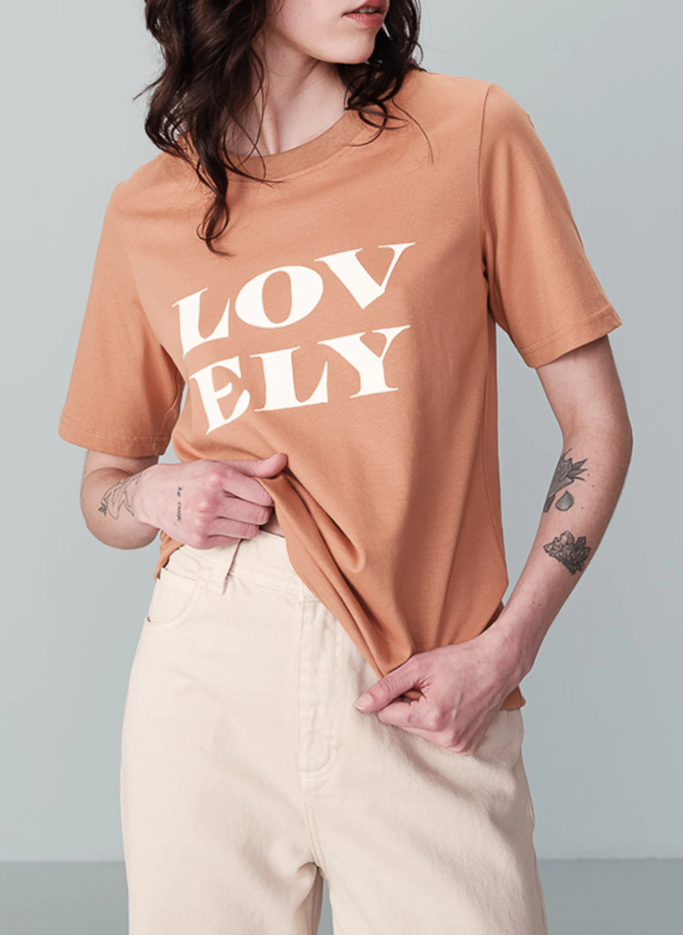 NIXON - Tee-shirt col rond droit en coton sérigraphié | Marron