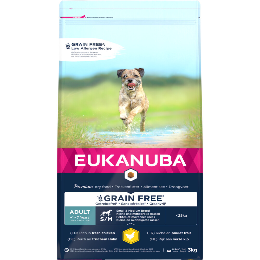 Eukanuba Dog Adult Grainfree Chicken Small - Medium3 kg