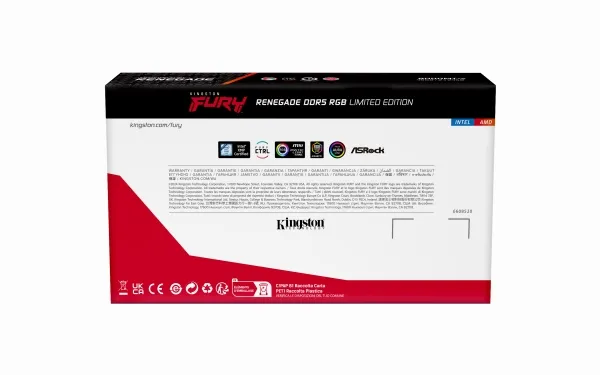 Kingston FURY Renegade RGB - Limited Edition - DDR5 - sæt - 48 GB: 2 x 24 GB - DIMM 288-PIN - 8000 MT/s / PC5-64000 - CL36 - 1.45 V - on-die ECC