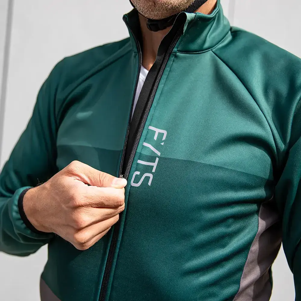 FYTS SNLR Winter Fietsjack Thermo Donkergroen Heren