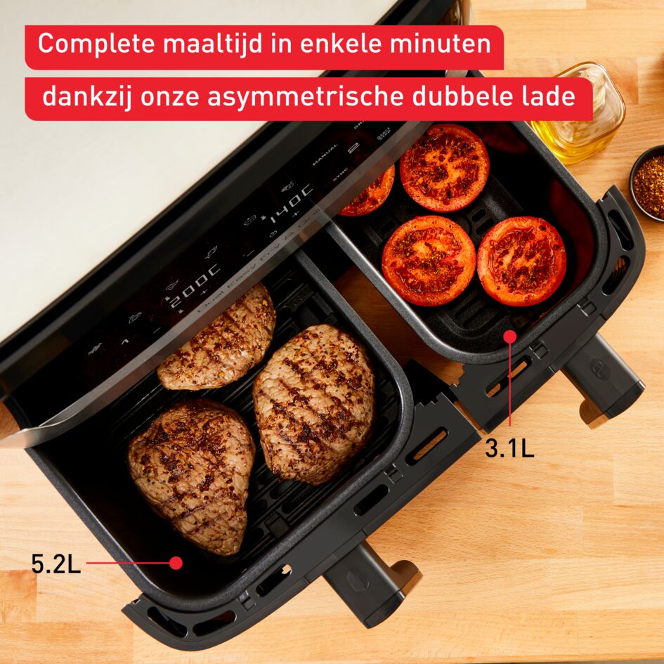 Easy Fry & Grill Dual EY905D air fryer met dubbele lades - 8 programma's - 5,2 L + 3,1 L