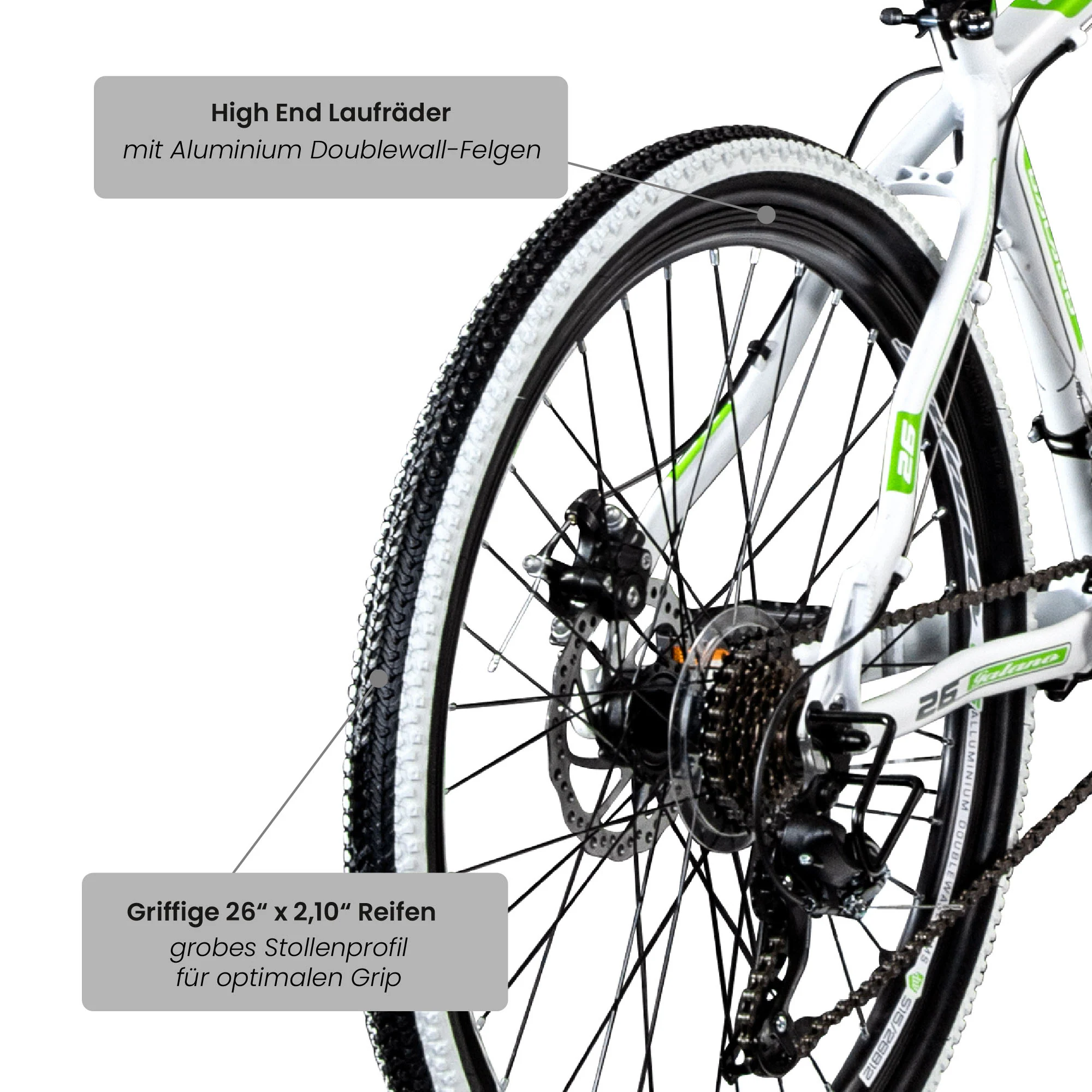 Galano Toxic 26 Zoll Mountainbike 145 - 185 cm MTB Hardtail Fahrrad 21 Gänge Scheibenbremsen Damen Herren Jugendliche unisex