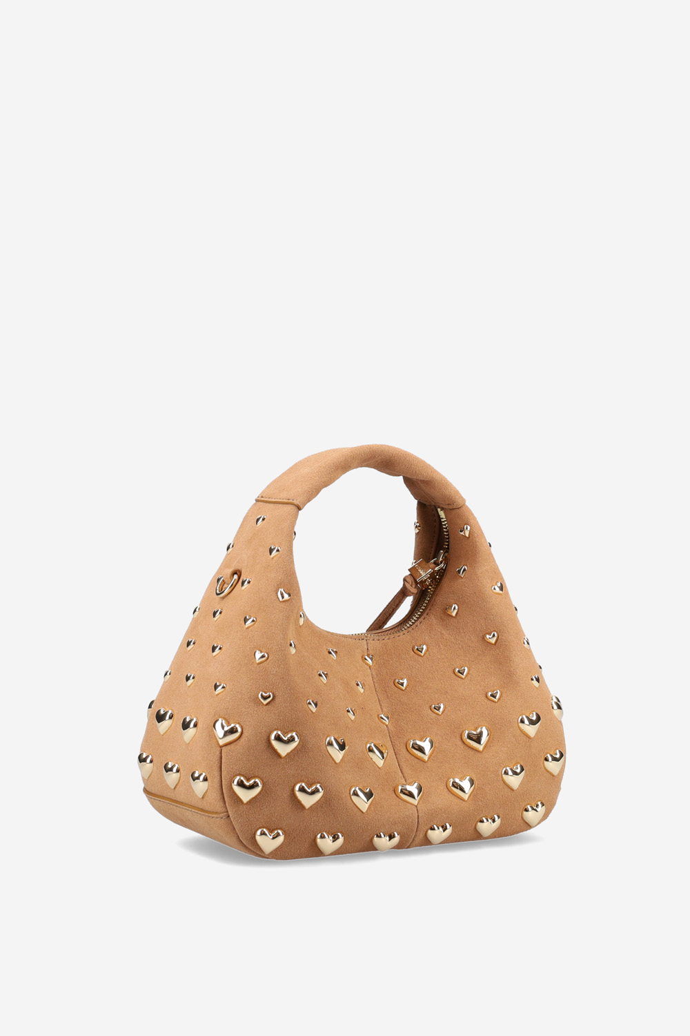 Hobo mini heart stud suede crossbody