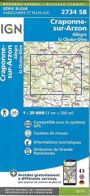 IGN - 2734 SB CRAPONNE SUR ARZON 1 25 000