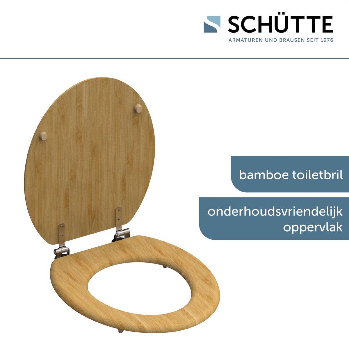 Schutte Mabel toiletzitting met softclose bamboe bruin
