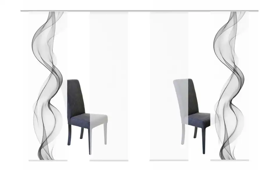 Schiebevorhang Set 4tlg. Grau 4er-Set