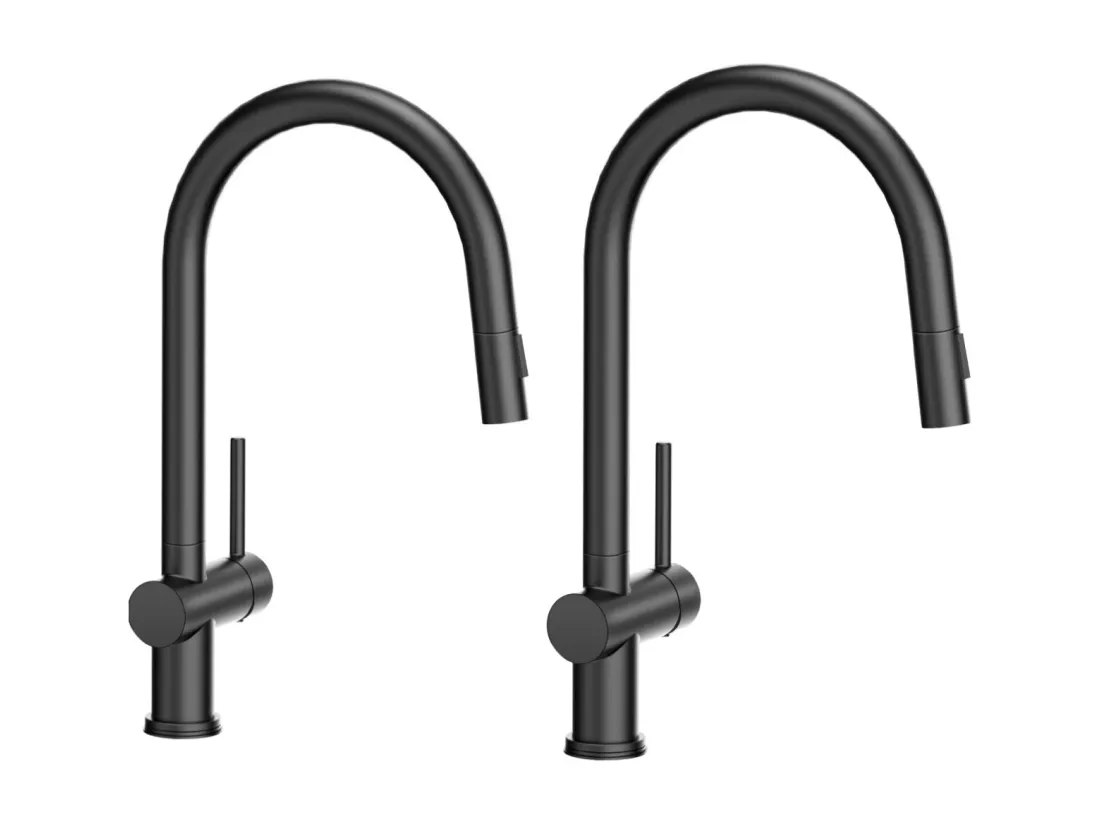 2PCS CECIPA MAX Mitigeur de Cuisine avec Douchette Extractible Robinet de Cuisine avec 2 Types de Jet D'eau Robinet d'évier Rotatif à 360 ° (Noir)