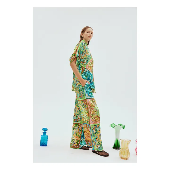Alémais Chemise Dreamer Satin de Soie | Vert