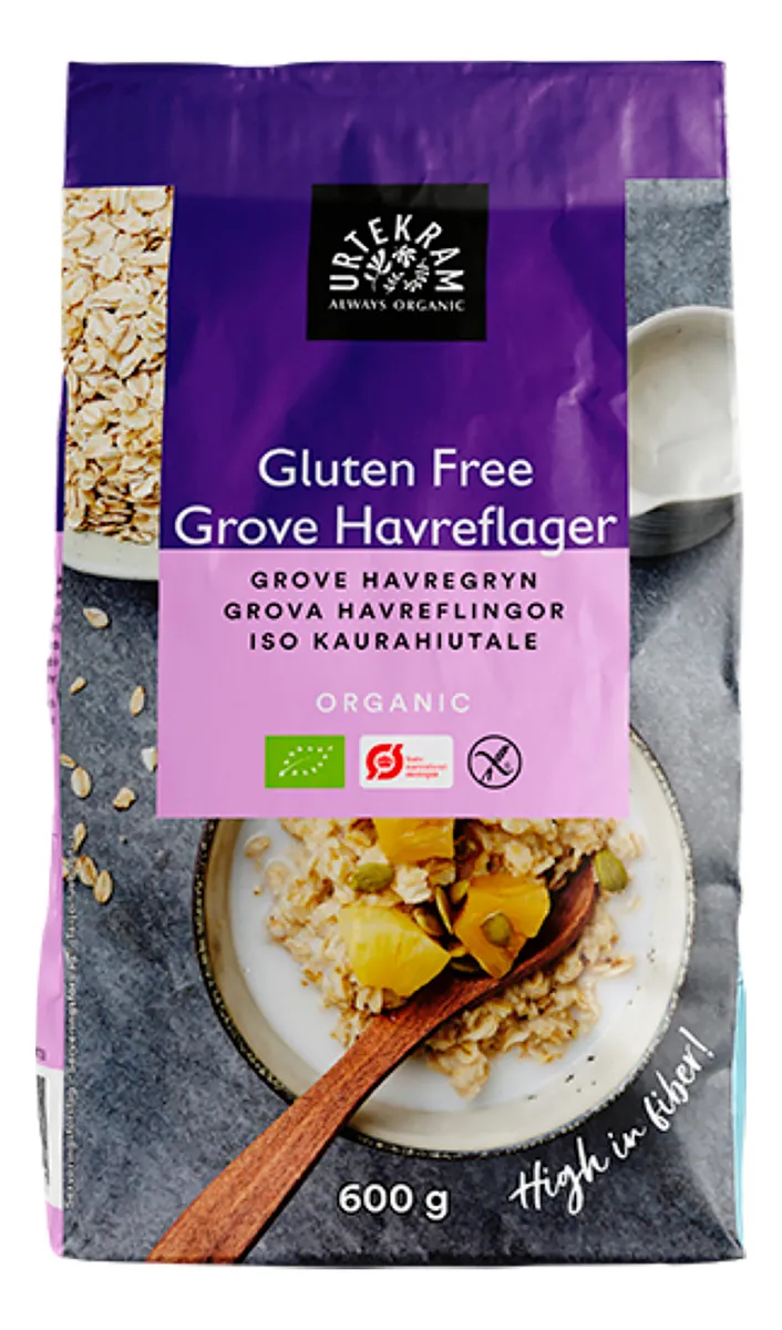 Urtekram Havreflager Grove Glutenfri Ø - 600 g.