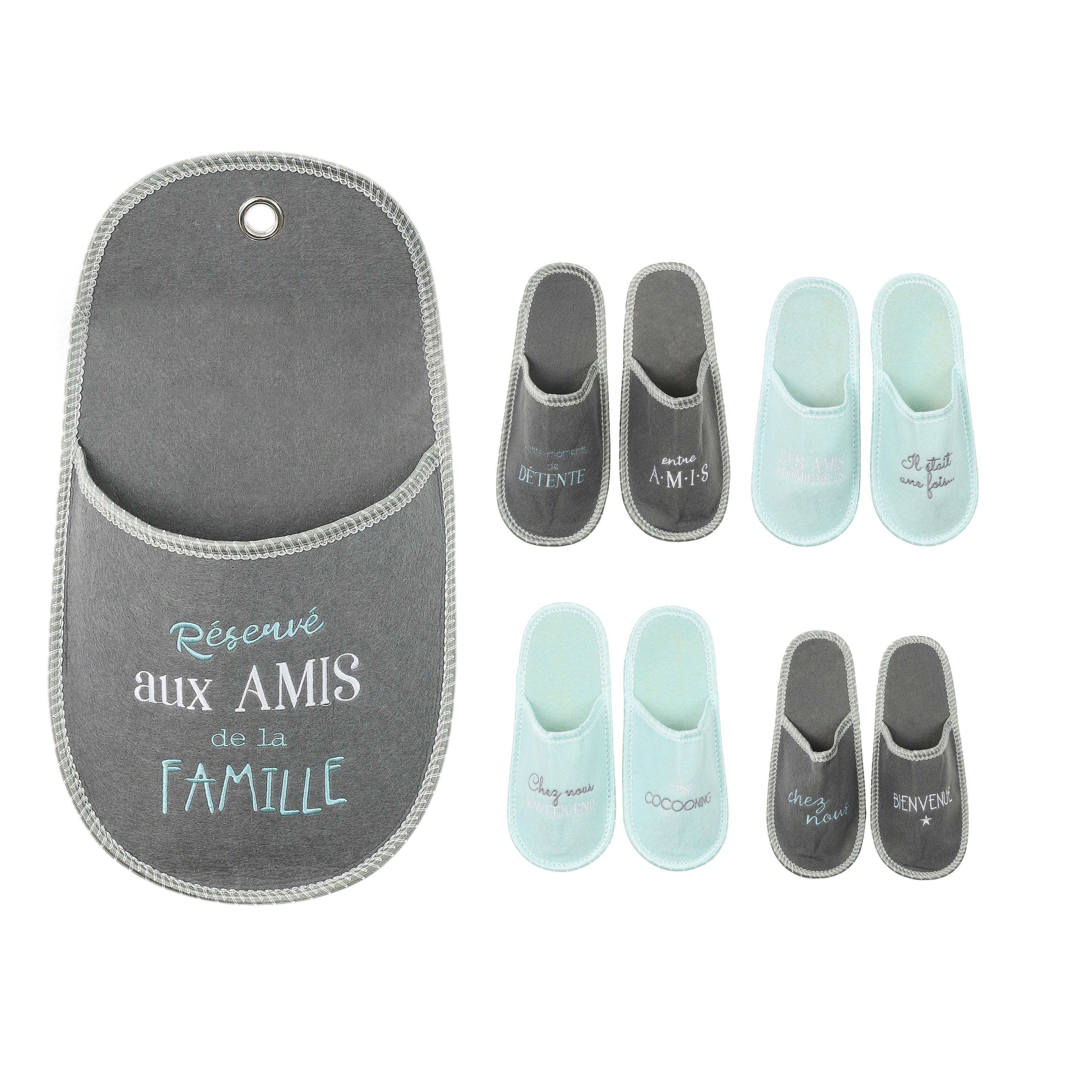PORTE CHAUSSONS INVITES AVEC 4 PAIRES FAMILLE