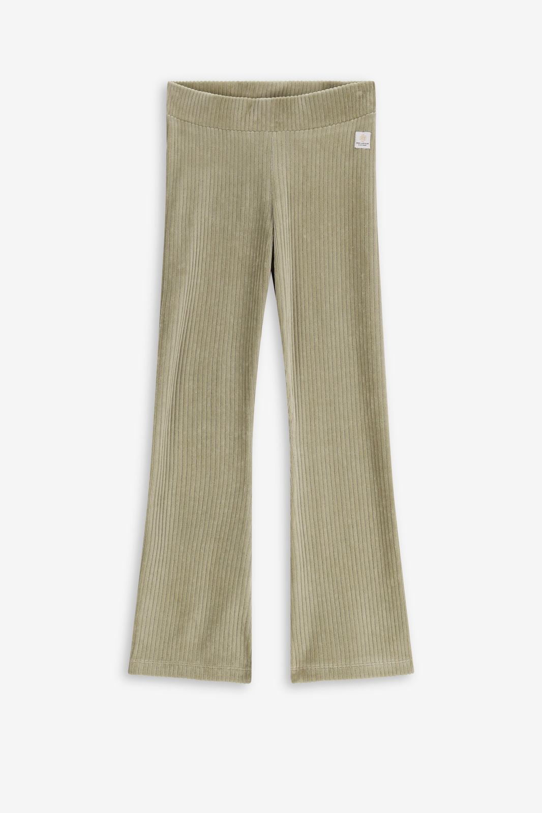 Lichtgroene rib flared legging