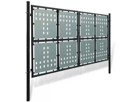 Portail simple de clôture Noir 300x225