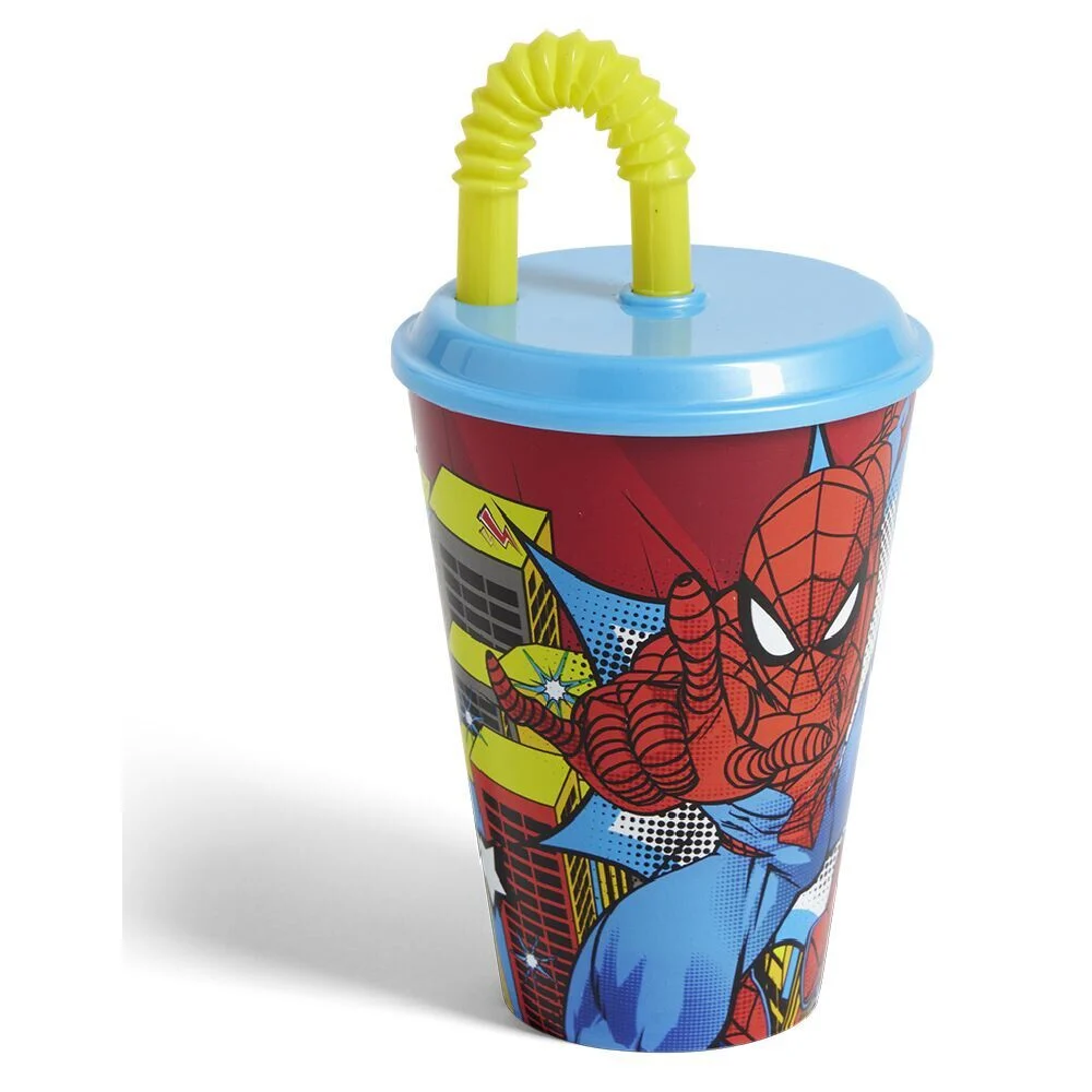 Gobelet enfant avec paille Spiderman Ø9xH16,3cm