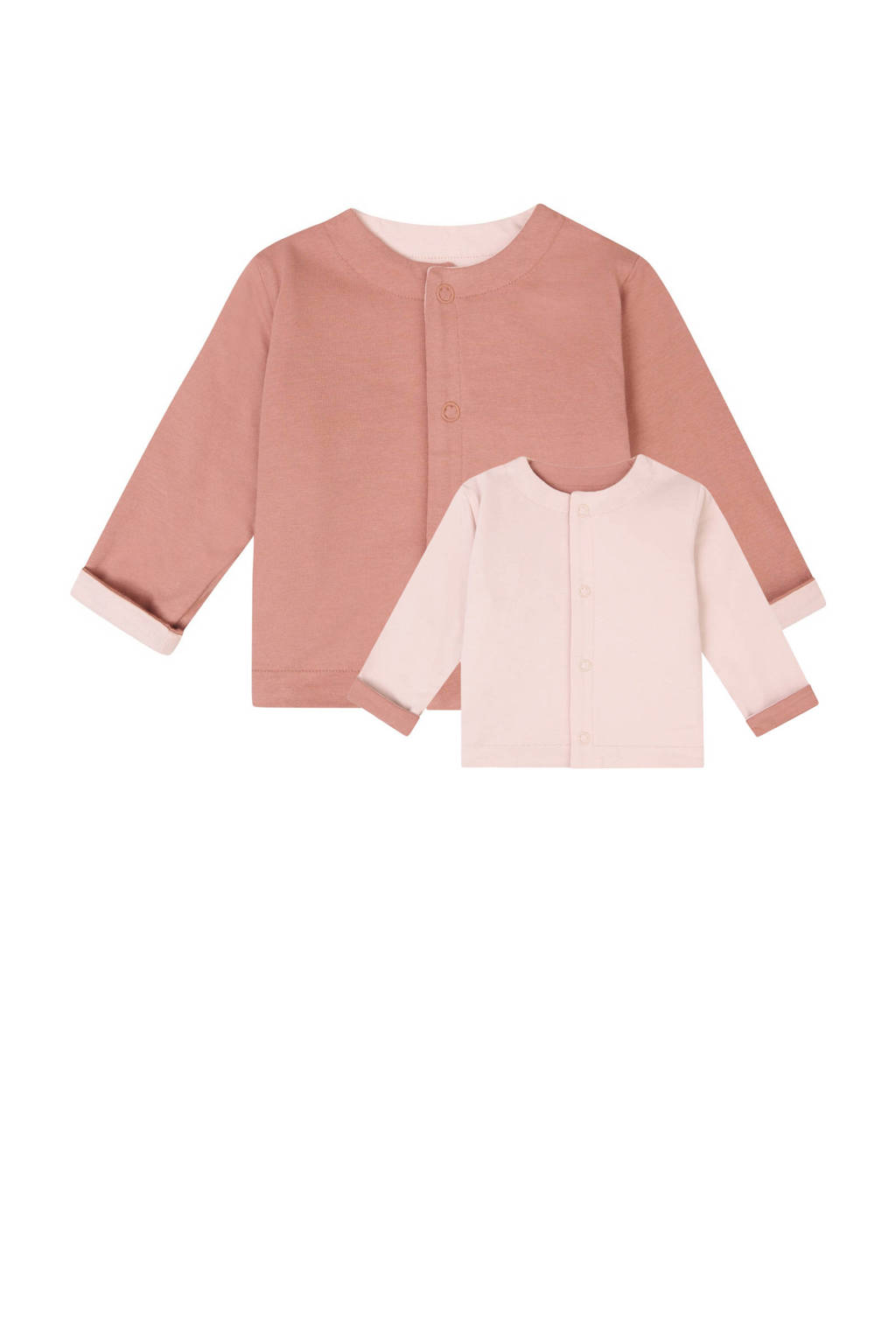 Noppies reversible vest lichtroze/oudroze