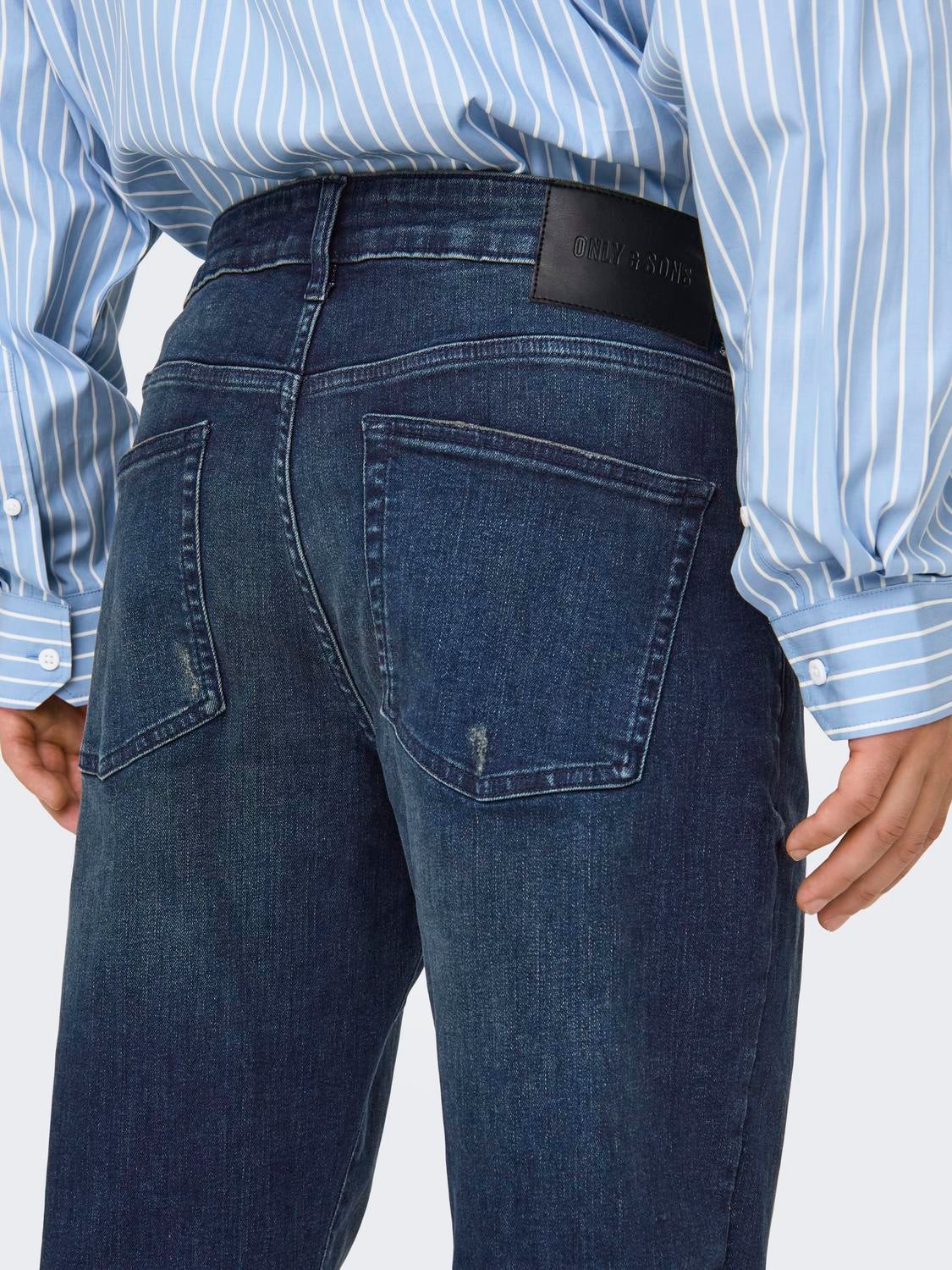 ONSWEFT Mittlere Taille Normal geschnitten Jeans Dark Blue Denim