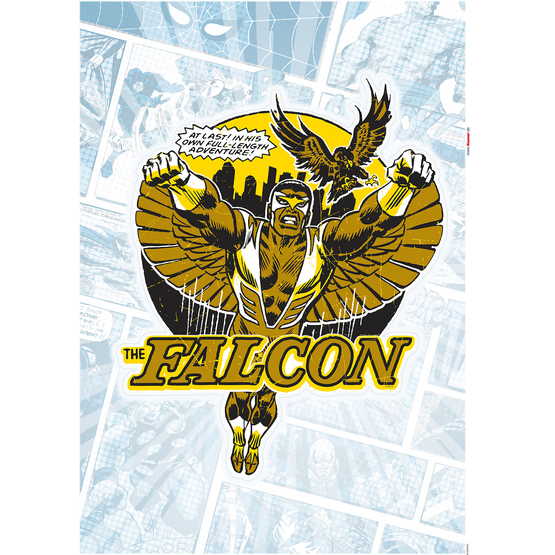 Wandtattoo FALCON GOLD COMIC - gelb-braun-schwarz - 50x70 cm