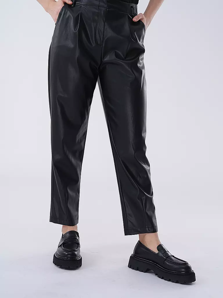 LIU JO Hose in Lederoptik  schwarz