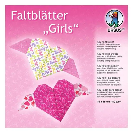 URSUS Faltblätter Girls, 120 Blatt, in 10 verschiedenen Designs