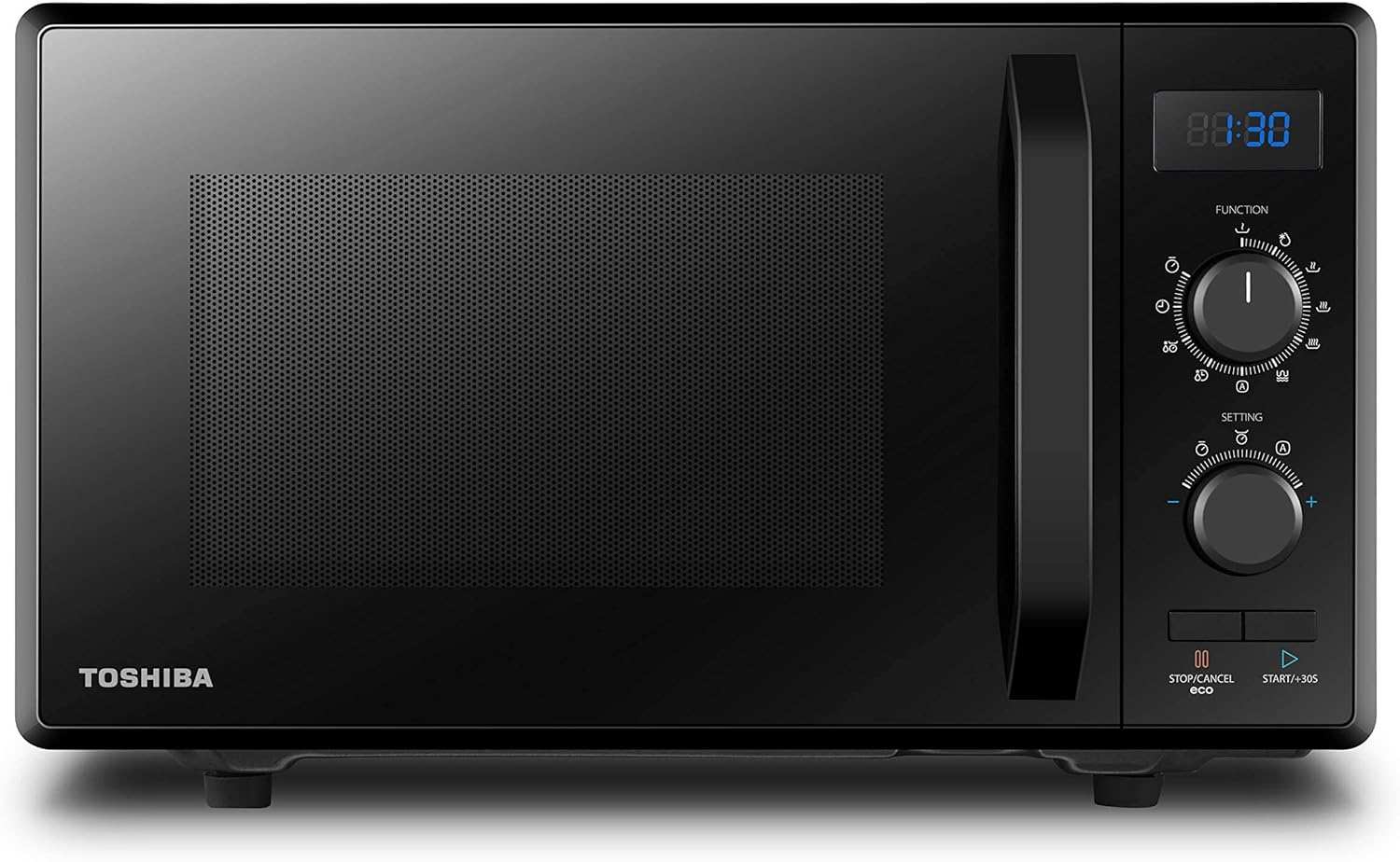 Toshiba MW2-AG23PF(BK) Mikrowelle / 3-in-1 Mikrowelle mit Grill & Kombi-Funktion/Freistehend / 23L / 900W / 1000W Grill/energiesparender ECO-Funktion/Drehteller mit Positionsspeicher/Schwarz
