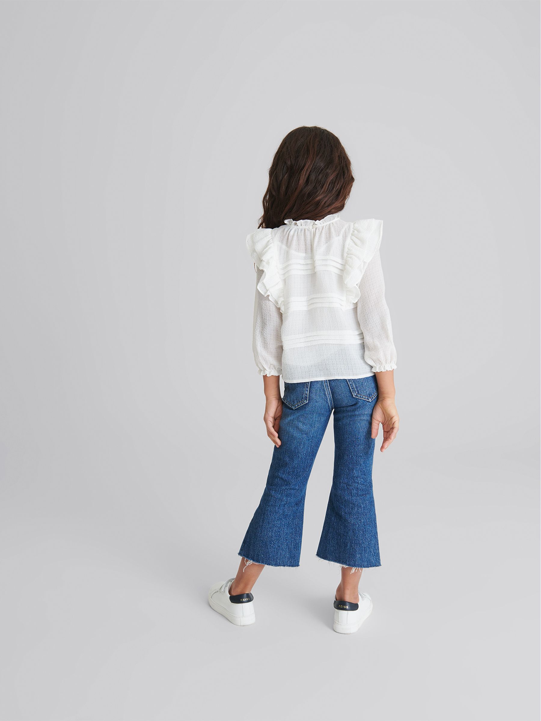 Wit - Reiss River Jr blouse met schouderruche