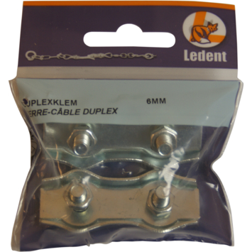 Ledent kabelklem duplex tot Ø 6 mm verzinkt (2 stuks)