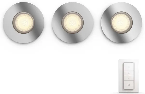 Philips Hue White ambiance Adore - indbygningsspot til badeværelse - 50w - LED - 230V - GU10 . 5.5W - BT - inkl. Hue Dimmer switch