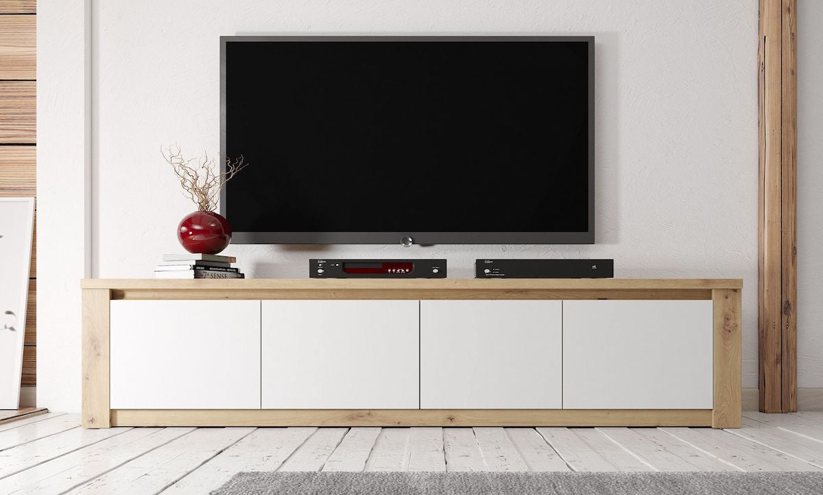Meubella - TV-Meubel Melody - Wit - Eiken - 170 cm