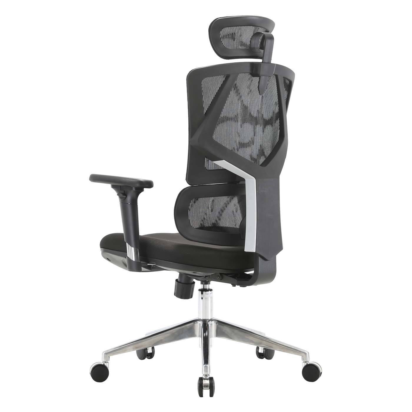 Bürostuhl MCW-J89, Schreibtischstuhl ergonomisch, Lordosenstütze hohe Rückenlehne 3D-Armlehnen ~ gepolstert schwarz