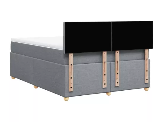 Sommier à lattes de lit avec matelas Gris clair 140x190cm Tissu