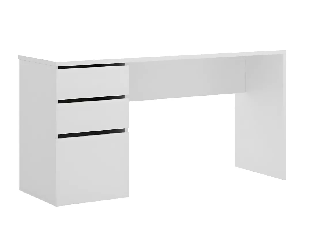 Bureau Réversible coloris blanc brillant - Longueur 139 x Profondeur 60 x Hauteur 75 cm