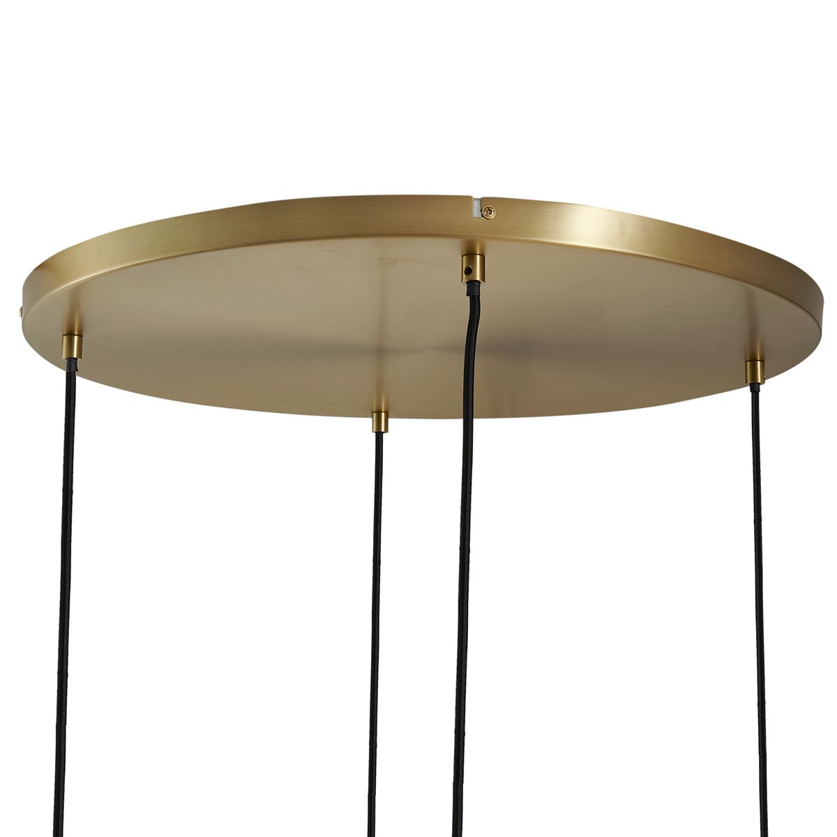 Hanglamp brons met smoke amber en groen glas rond 4-lichts - Bao