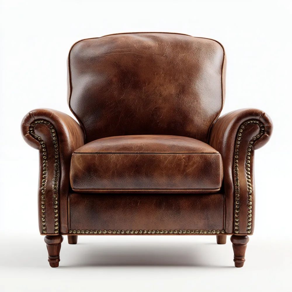Ledersessel Vintage Design 100x90x85 cm – Braun