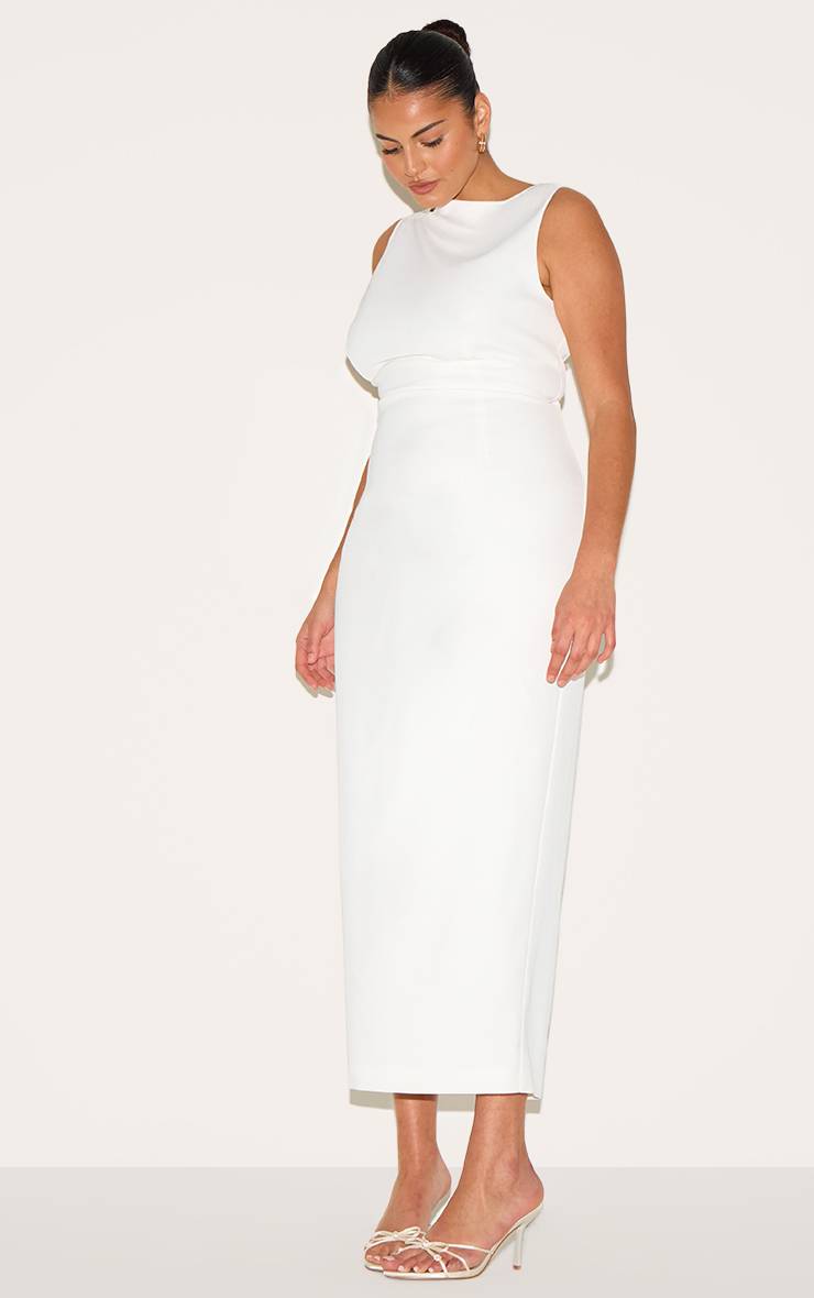 Blanc Robe Mi-longue Grande Taille Premium À Dos Échancré