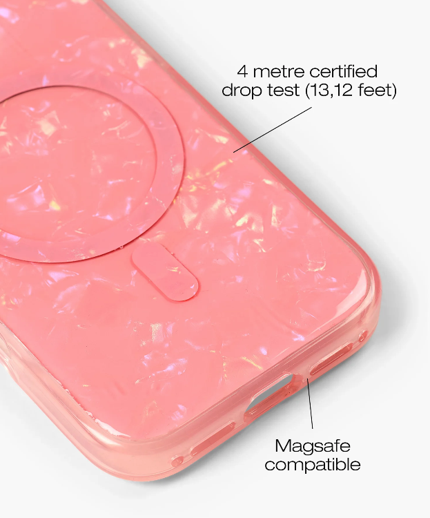 iPhone 16 MagSafe Hardcase Hülle Pearlized Case Recycled (IDPLCMS-I2461-51) - Rosa