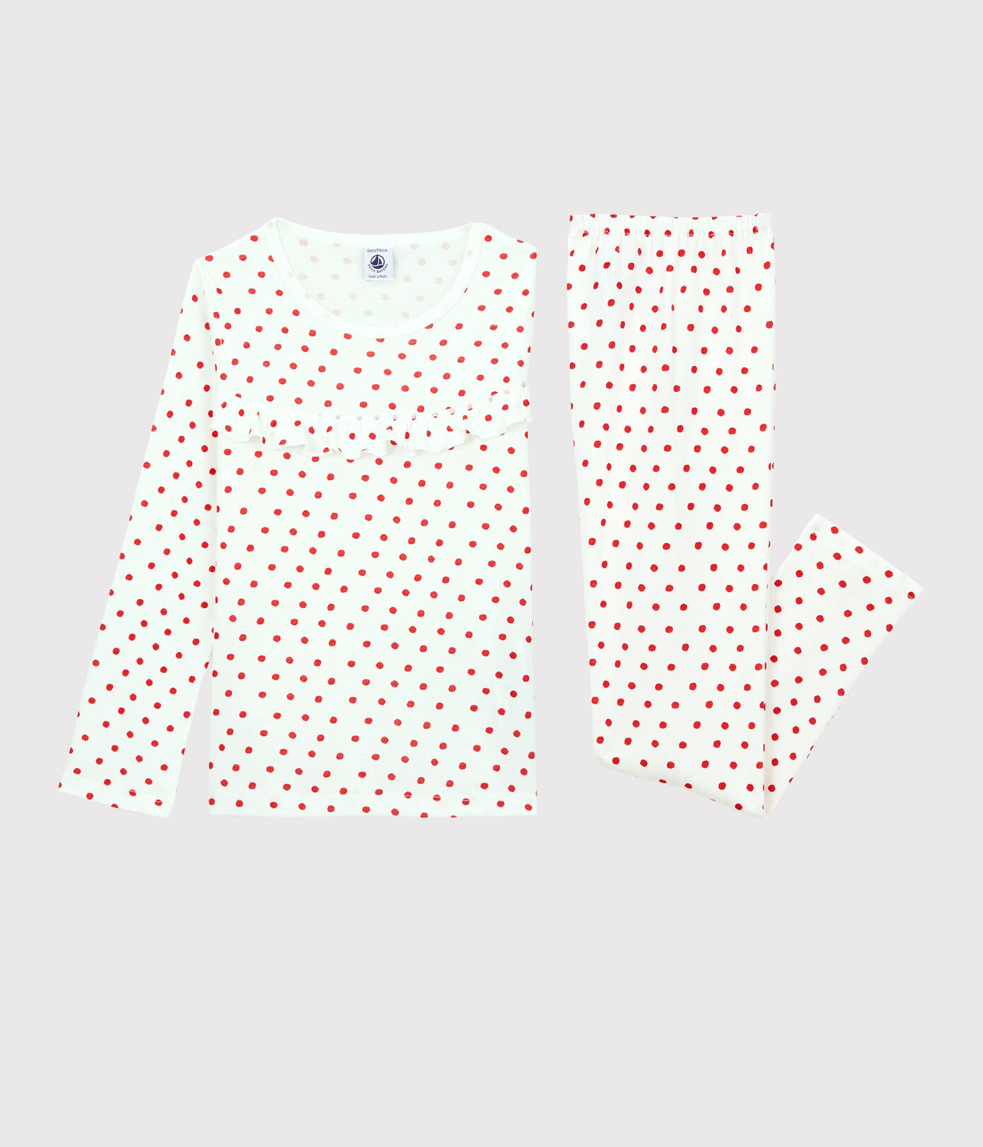 Pyjama pois rouges petite fille en coton