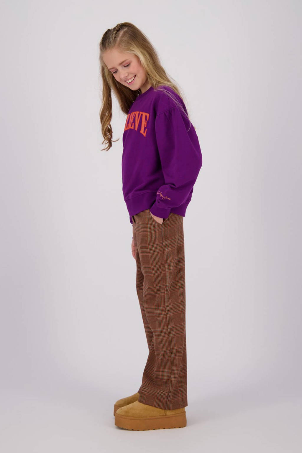 Vingino sweater Noran met tekst paars