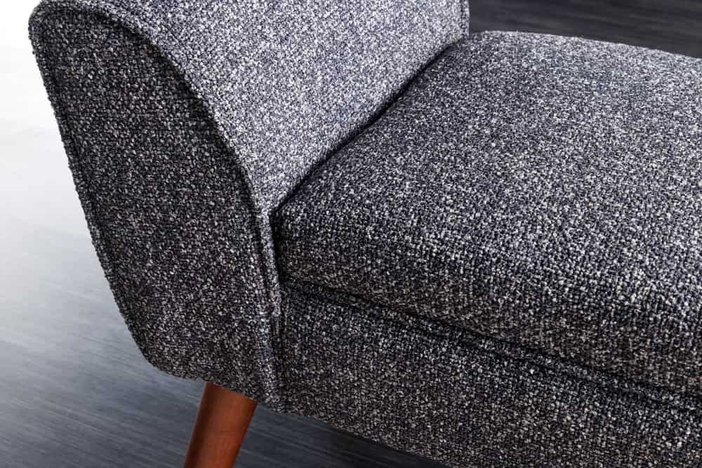 Retro Sitzbank SCARLETT 90cm anthrazit Bouclé mit Armlehnen