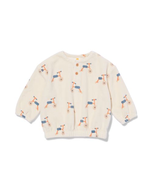 sweat nouveau-né velours vélos blanc cassé