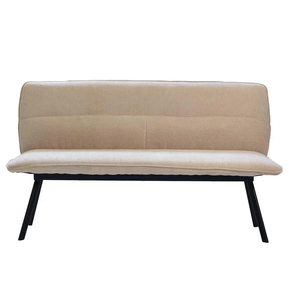 Eetkamerbank Rechthoek - Beige Stof - 160x60x88cm - Harper