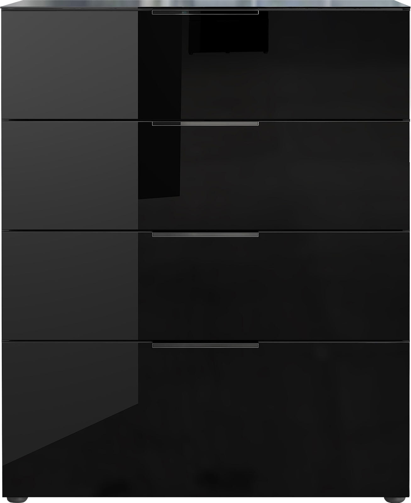 CASAVANTI Sideboard OAKLAND 184 x 102 cm Glas Schwarz/Schwarz
