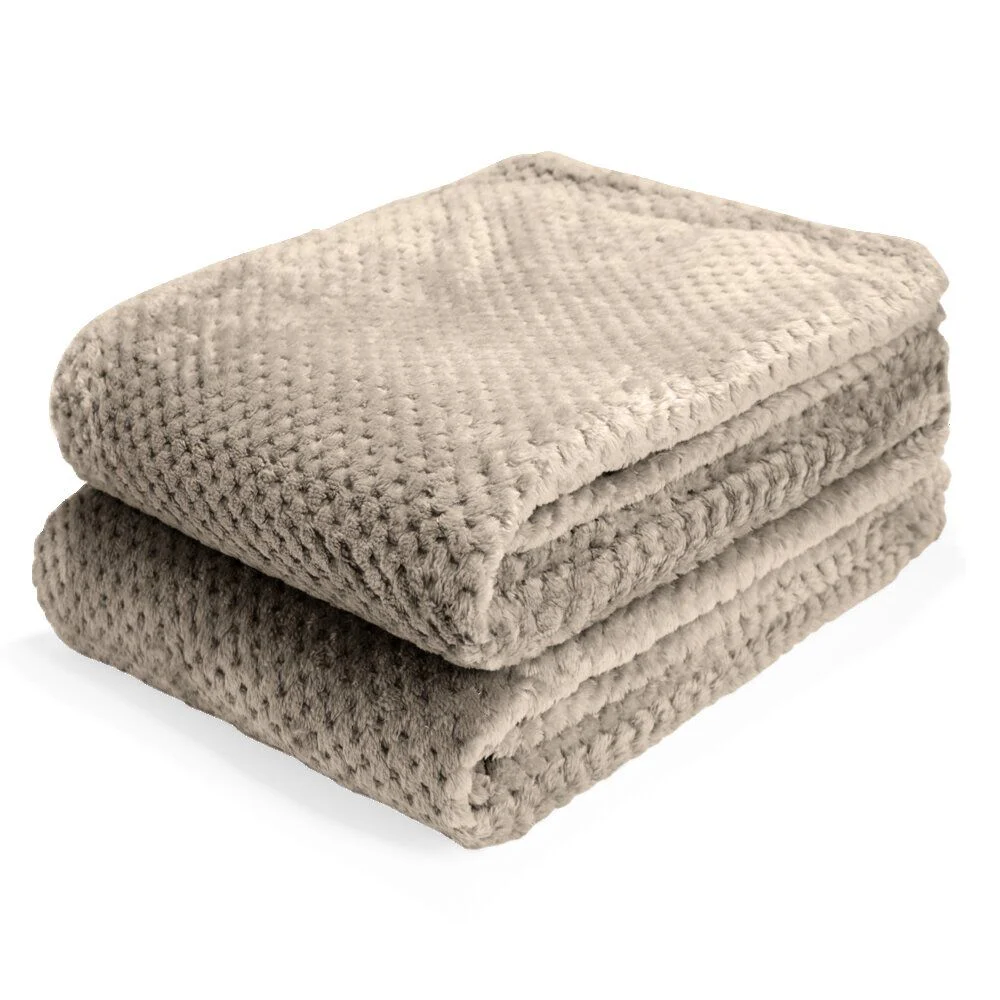Plaid flanelle 130x160cm polyester - 4 coloris