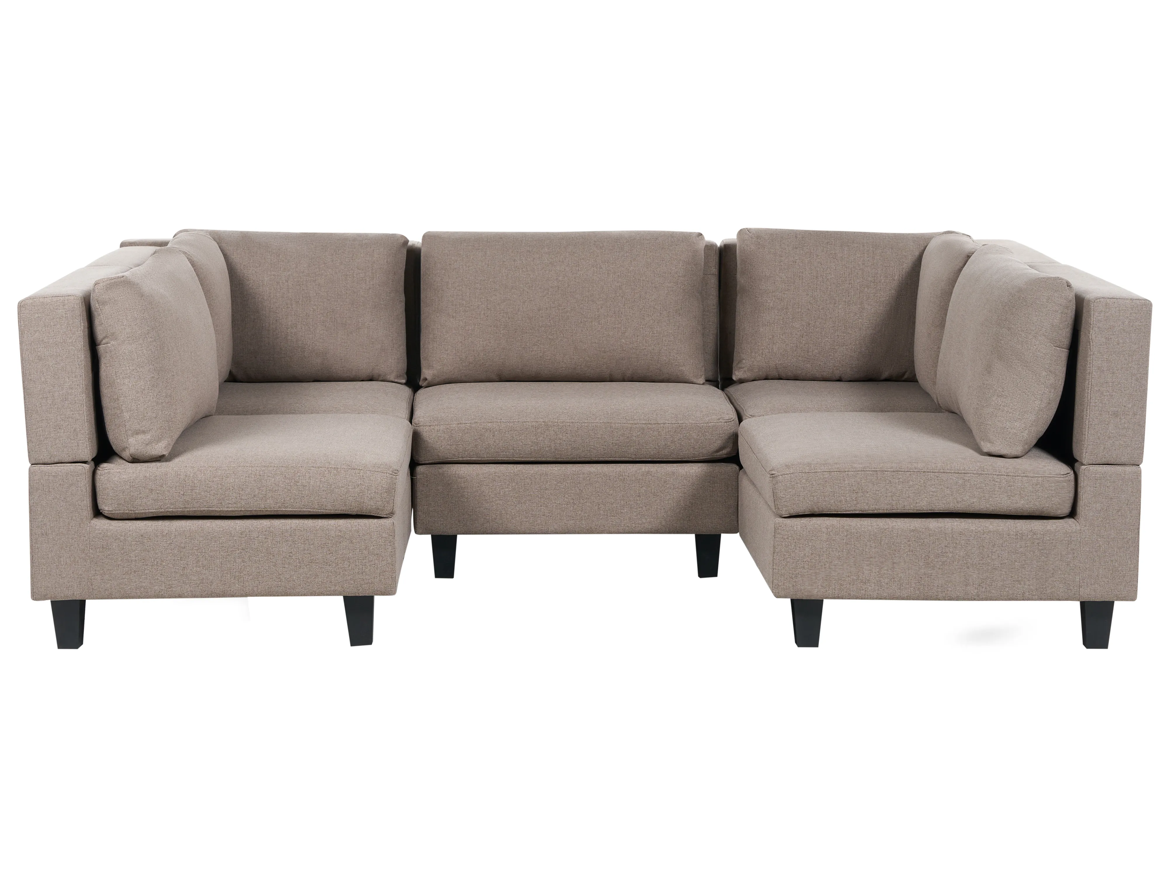 Modulaire U-vormige bank 5-zits UNSTAD Stof Bruin