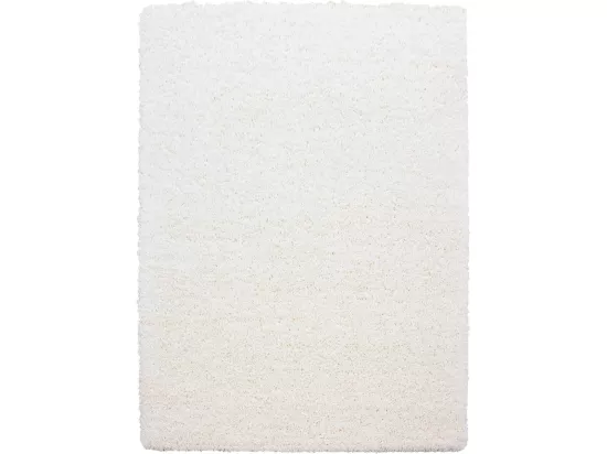 Tapis poils longs shaggy 300x400 rectangle tissé crème motif uni UNI L