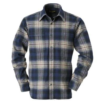 Herren-Flanellhemd, Blau kariert