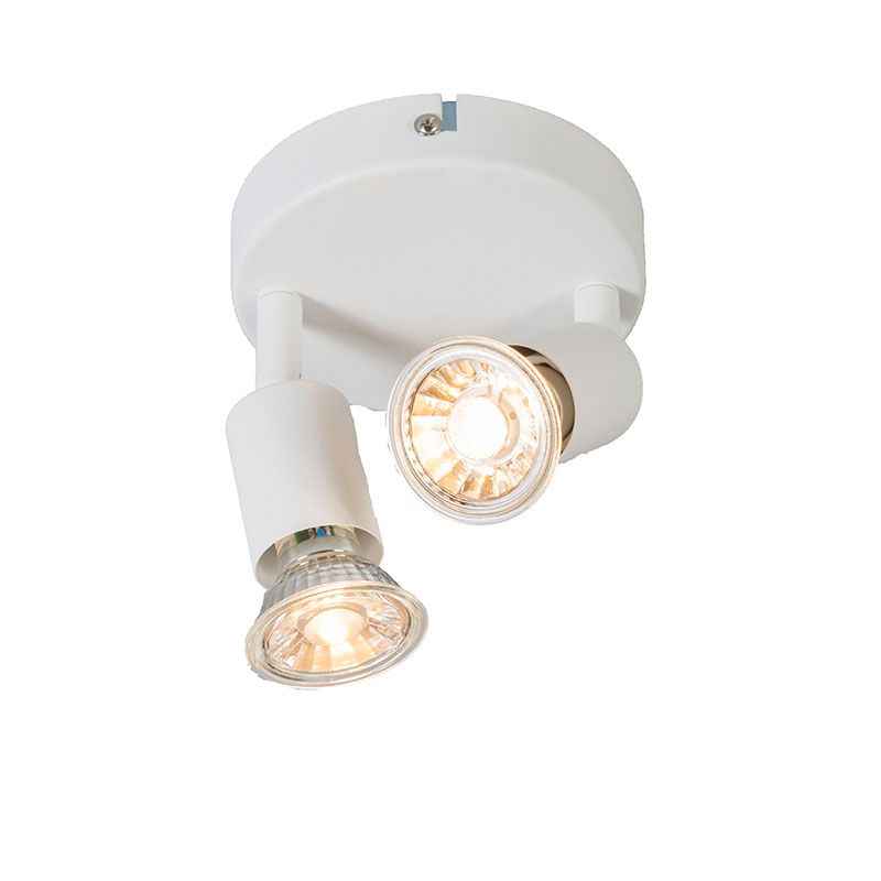 Moderne spot wit kantelbaar rond 2-lichts - Jeany