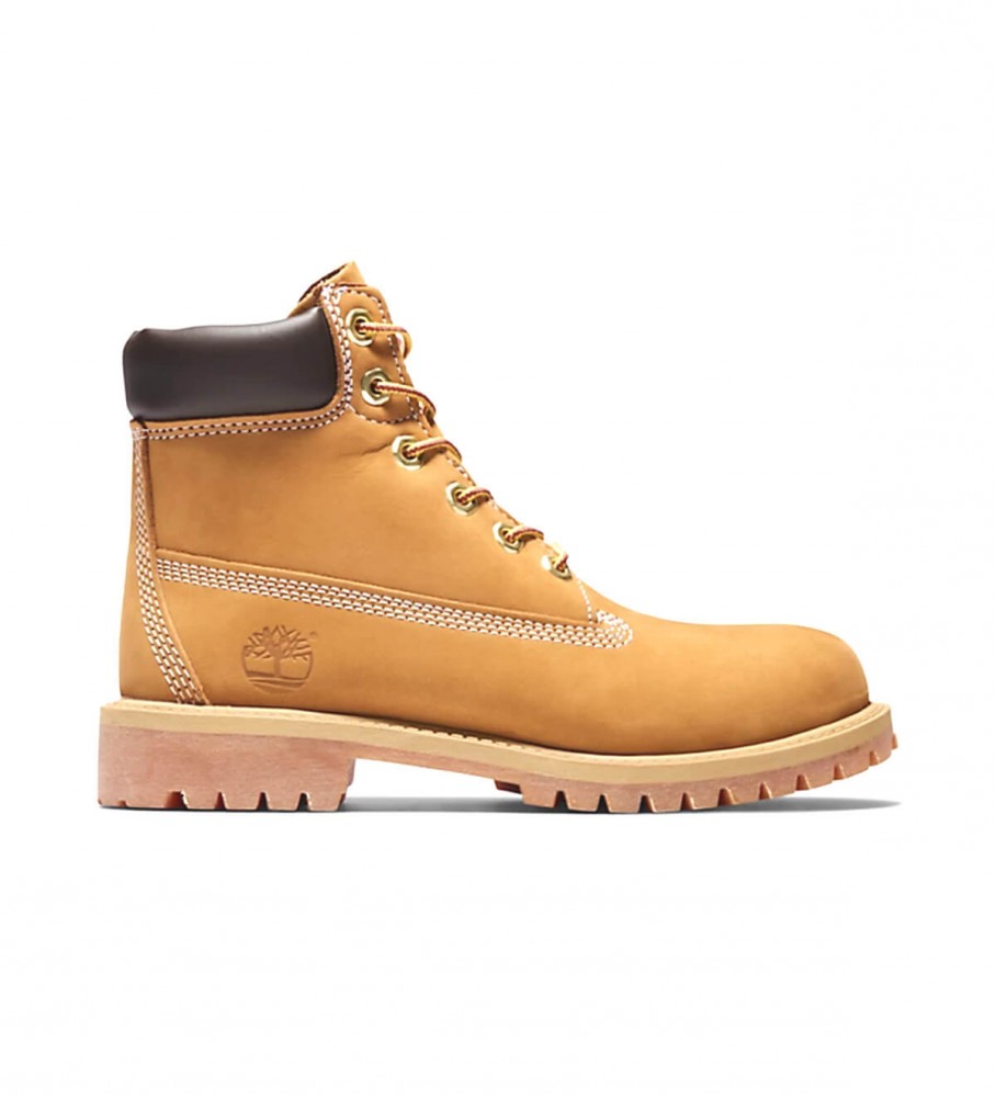 Botas Timberland Premium em Couro, Tamanho 6, Cor Mostarda