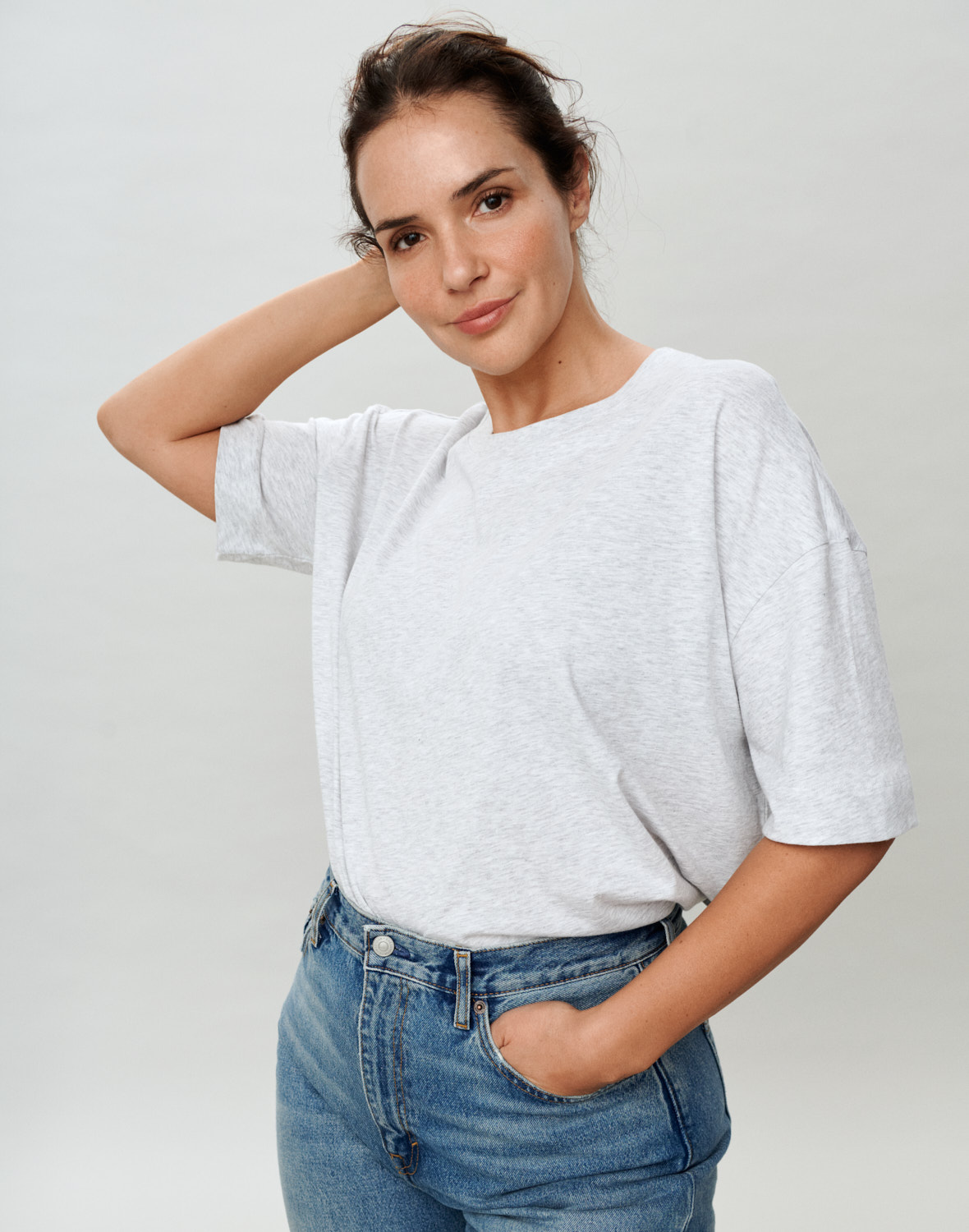 T-shirt met wijde pasvorm van katoen voor dames in Caca
